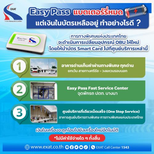 Easy Pass แบตเตอรี่หมด แต่เงินในบัตรยังเหลืออยู่ทำอย่างไรดี ?